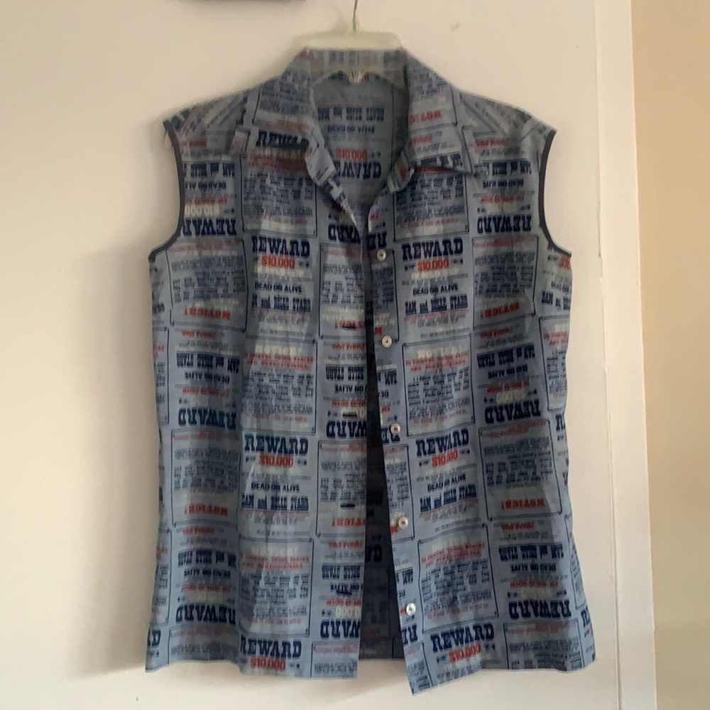 1 Vintage sleeveless button down shirt